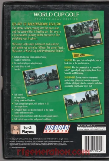 World Cup Golf - Professional Edition (EU) box cover back